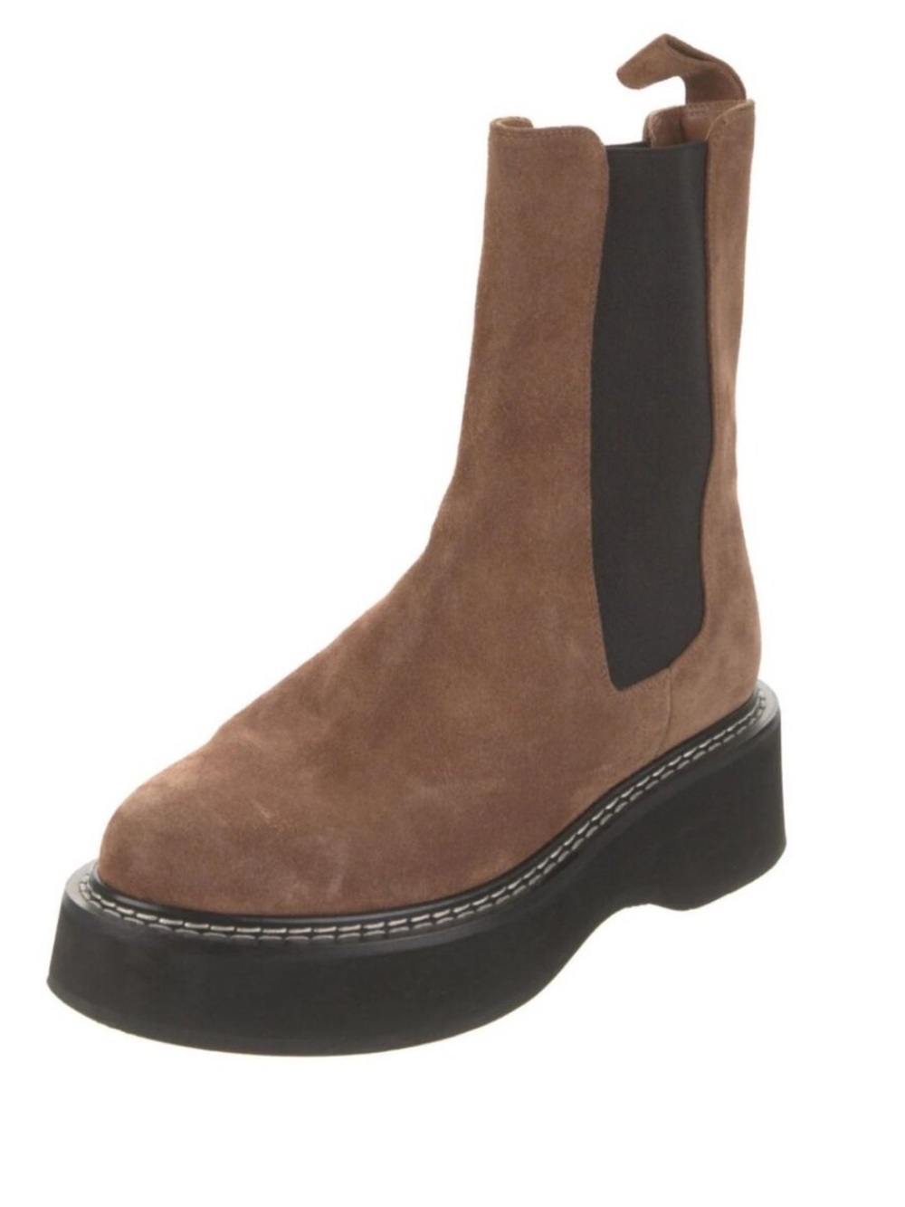 Paris Texas Womens Suede Platform Chelsea Boots Size 7.5 Brown Ankle Pull On